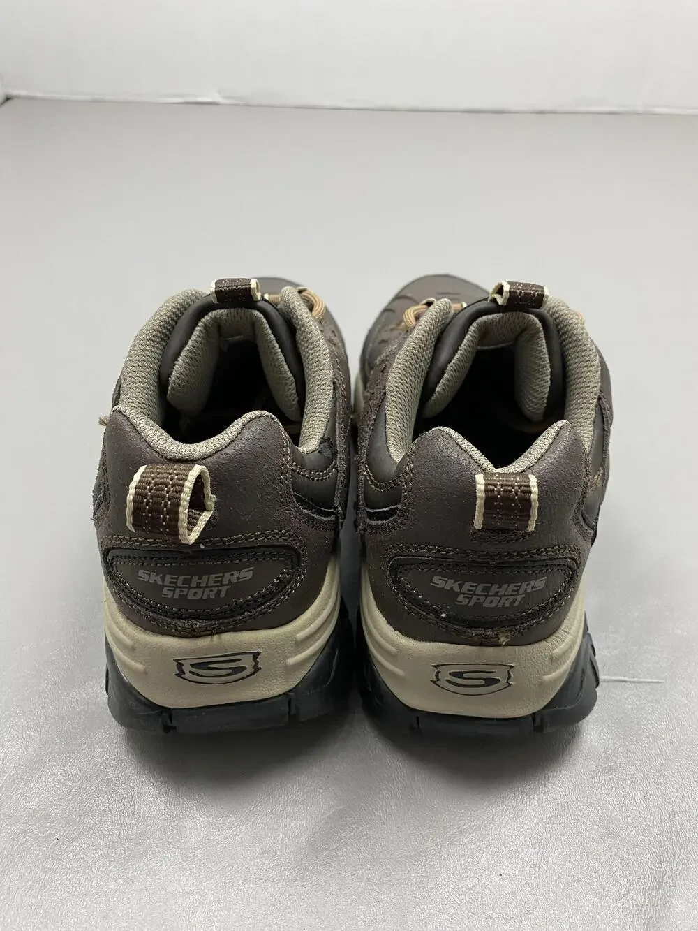 Skechers Sport SN 50172 Shoes Mens Size 8 Brown Leather Low Top Walking Sneakers